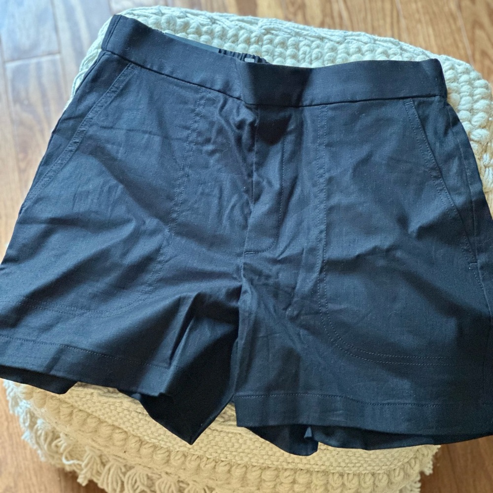 Banana Republic Black Shorts Tailored Linen-Blend